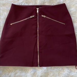 burgundy mini skirt from forever 21